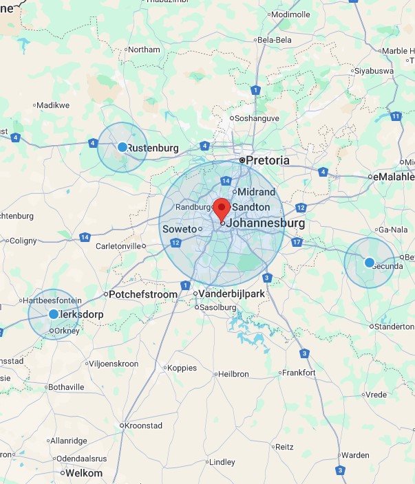 Mobile map view of truss plant and service zones