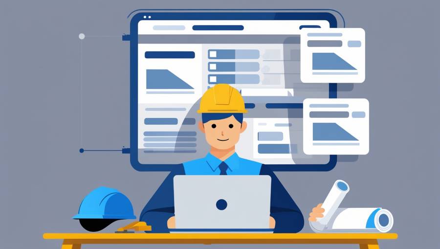 contractor comparing roof truss quotes on laptop