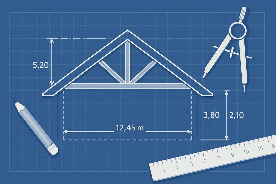 Blueprint roof truss configuration
